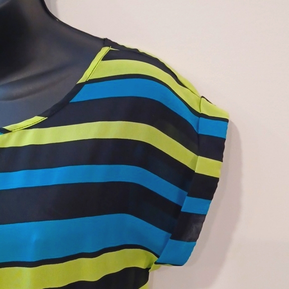 Wet Seal Relaxed Fit Sheer Pull On Striped Blouse- Sz. XS - Picture 5 of 7